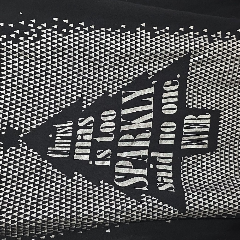 Wishing You A Very Magical Season Womens Christmas T-Shirt Black/Silver Sz PL - Picture 3 of 8